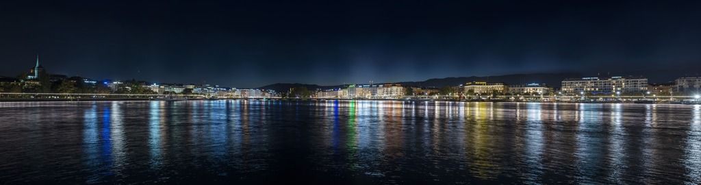 Geneva Harbor at night